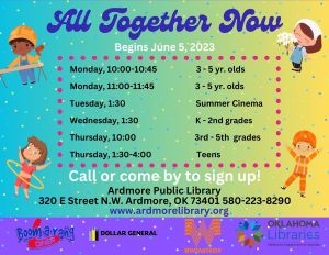 summer program schedule for story hour